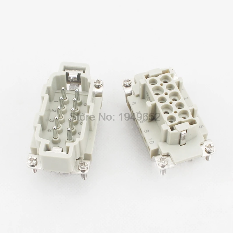 Сверхмощные разъемы HDC-HE-010-1 F/M 10pin 16A промышленный прямоугольный авиационный разъем