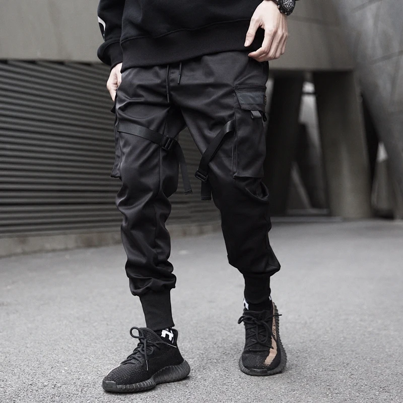 

Men Hip Hop Long Pant Multi Pocket Fashionable and Casual Trousers Fashion Feet Leisure Trouser Hip Hop Cargo Pants Streetwear