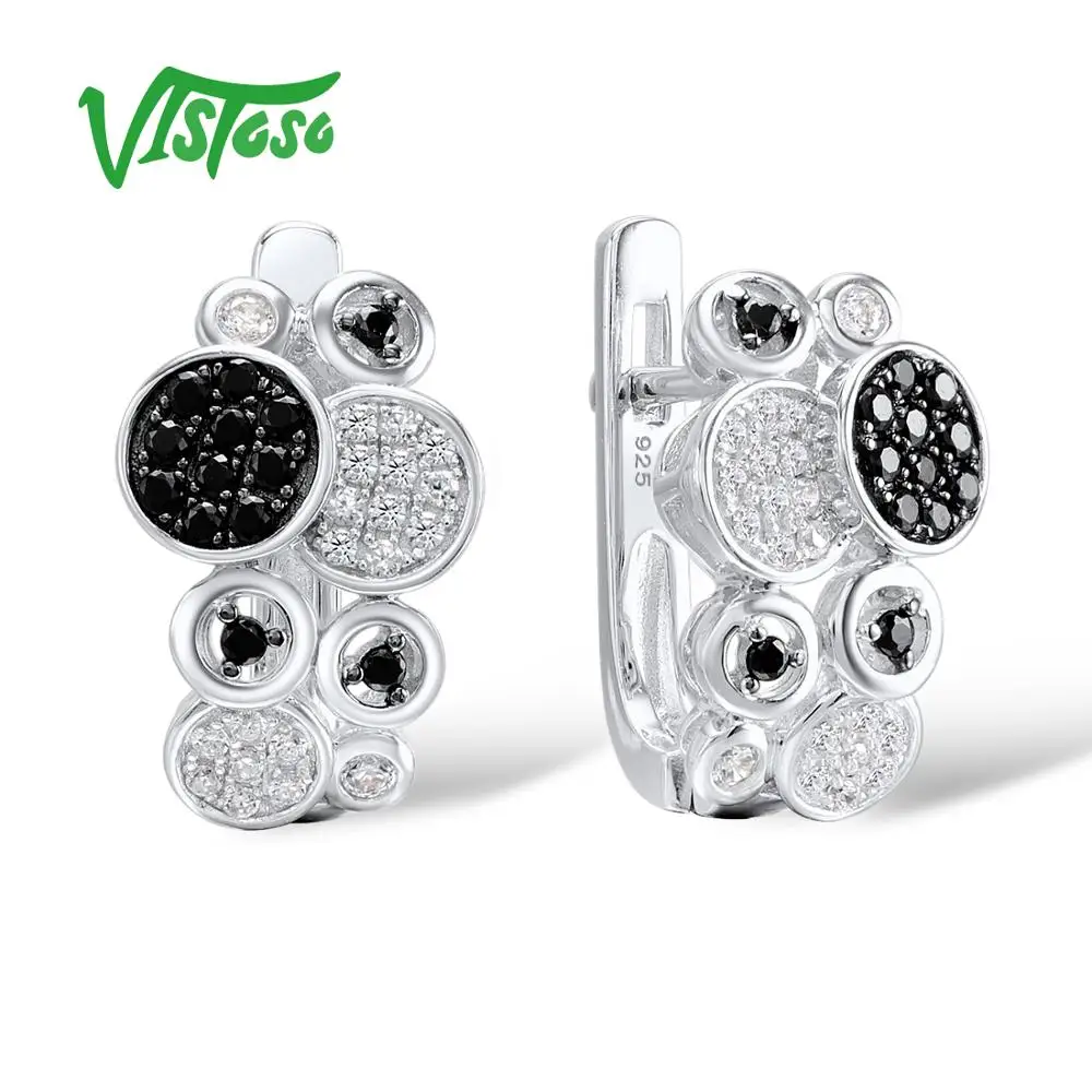 VISTOSO 925 пробы серебряная шпилька серьги ювелирные изделия для Для женщин круглый