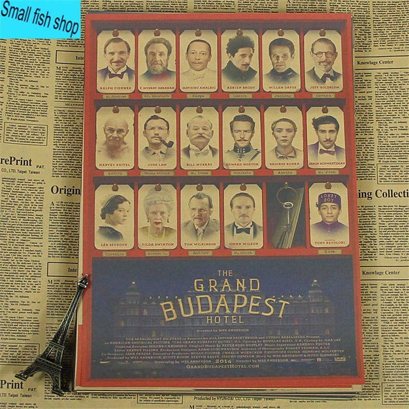 Украшение для дома в стиле Гранд Будапешт ретро постер из крафт фильма с рисунком