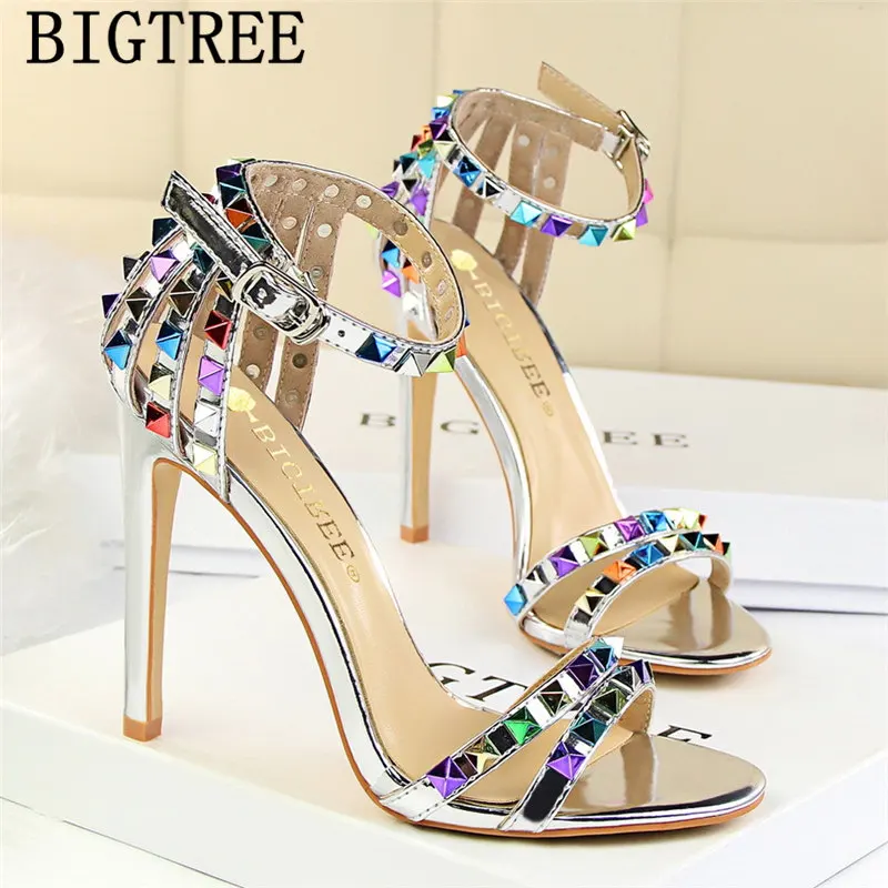 Туфли Bigtree женские на высоком каблуке пикантные сандалии Мэри Джейн Роскошные