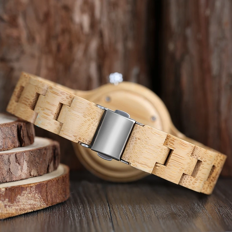 

YISUYA Creative Ladies Watch Fashion Full Wooden Women's Bracelet Watches Bamboo Novel Analog Wristwatch Hot Nature Wood Hour