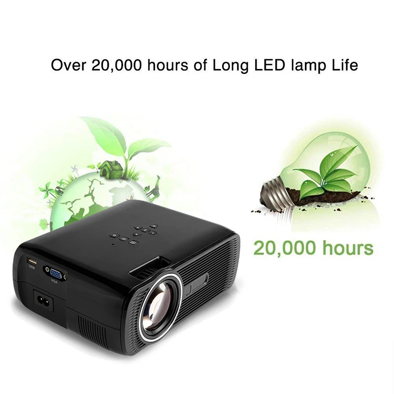 Умный мини проектор 2000 люмен 1080P Full HD светодиодный домашний кинотеатр HDMI VGA USB