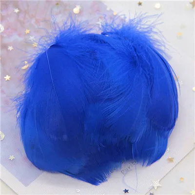 blue 100p 8-12 см натуральные лебединые перья 100 шт Мягкие гусиные перья теплый цвет окрашенное перо страуса самодельный декоративный дизайн для рождественской вечеринки - Цвет: blue 100p