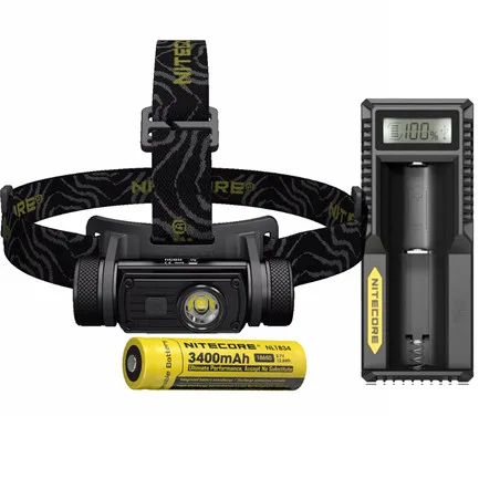 NITECORE HC60 USB перезаряжаемая фара CREE XM-L2 U2 max 1000 люмен луч бросок 117 м фара с 18650 3400 мАч батарея - Испускаемый цвет: HC60 3400mAh UM10