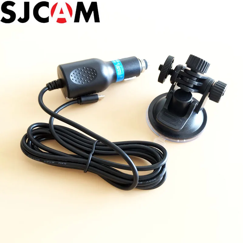 Автомобильный держатель на присоске SJCAM SJ4000 + Автомобильное зарядное устройство