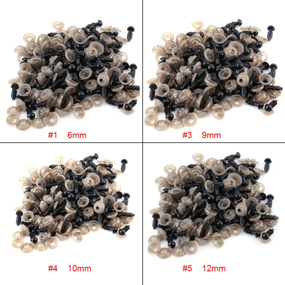 

100pcs 6/9/10/12MM Black Plastic Doll Safety Eyes Washer For Teddy Bear Felting Toys Plastic Toy Eyes DIY accessory