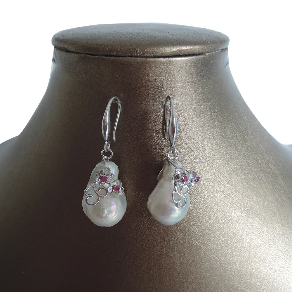 

100% nature freshwater pearl earring with 925 silver hook -13-25 mm big baroque pearl earring ,IN GOLD AND SILVER COLOR