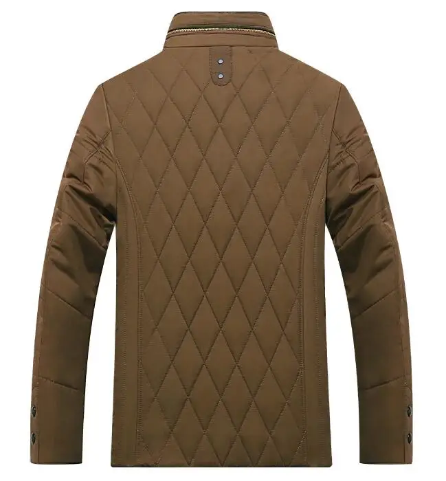 Мужская зимняя длинная теплая хлопковая одежда с воротником-стойкой |