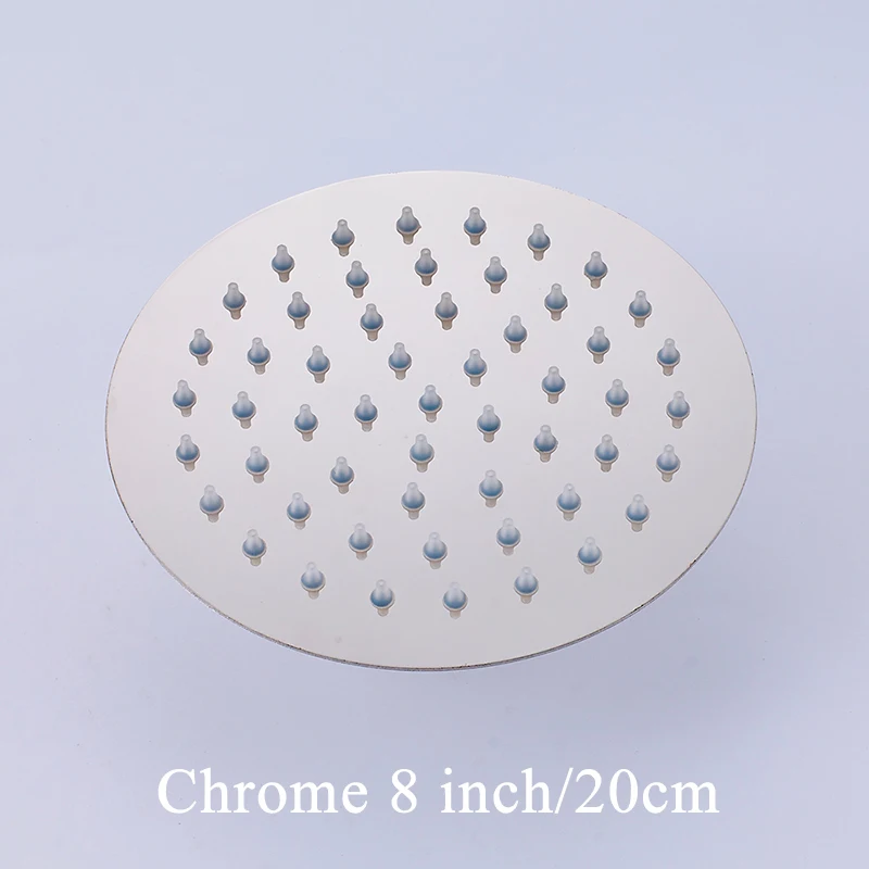 Chrome 8 inch Round Uythner Насадки для душа 6/8/10/12 дюймов Роскошные ультратонкие квадратная ливневая Насадки для душа Нержавеющая сталь Chrome Аксессуары для ванной раковины - Цвет: Chrome 8 inch Round