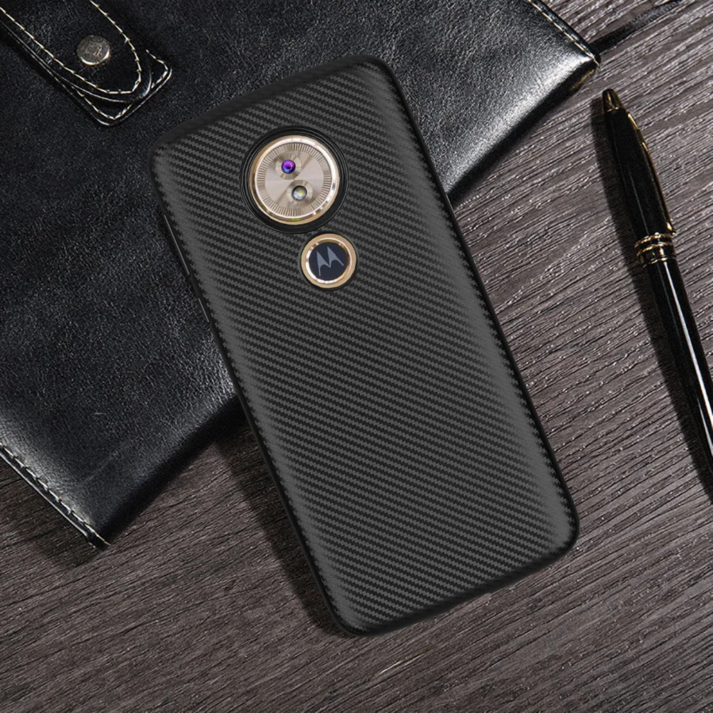 Чехол для Motorola Moto G6 Play роскошный мягкий силиконовый чехол из углеродного волокна