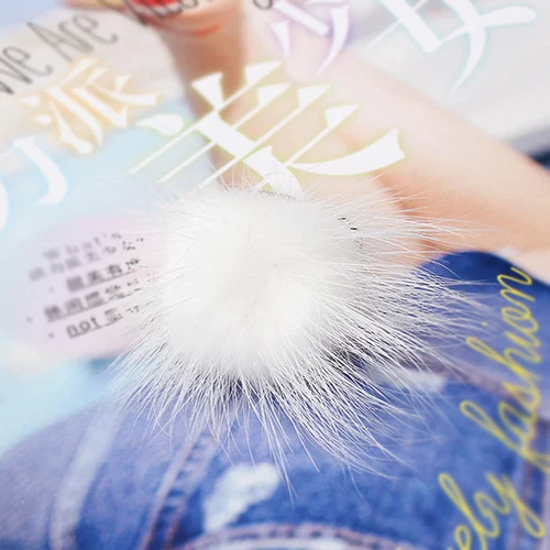 white scrunchy M MISM модные заколки для волос, заколки для волос с мини помпоном, резинки для волос, эластичные резинки для волос, заколки для волос, женские заколки - Цвет: white scrunchy