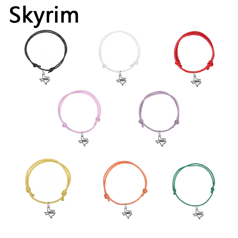Skyrim 10 шт./лот с Карта Техаса Шарм шнур обработанный воском регулируемой длиной