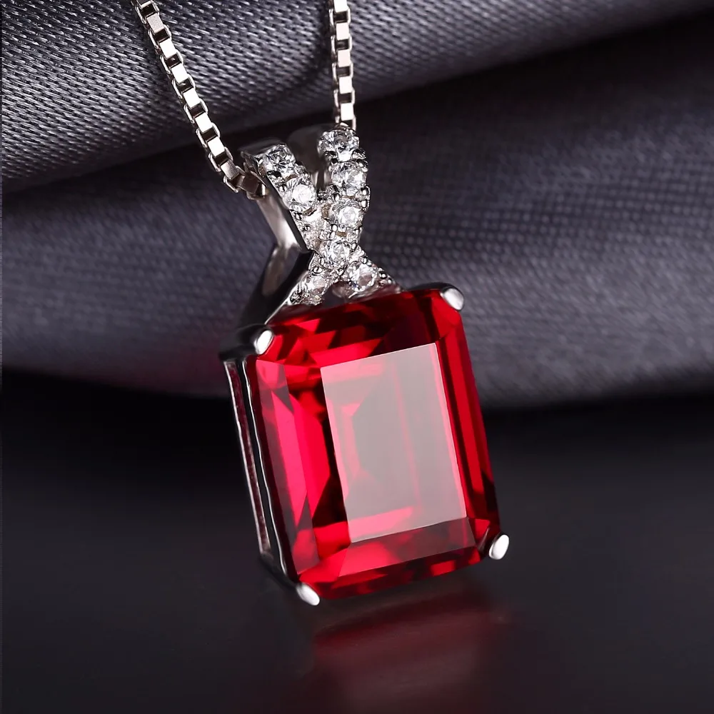 Jewelrypalace Изумрудный Cut 6ct создан красный рубин кулон Твердые стерлингового серебра