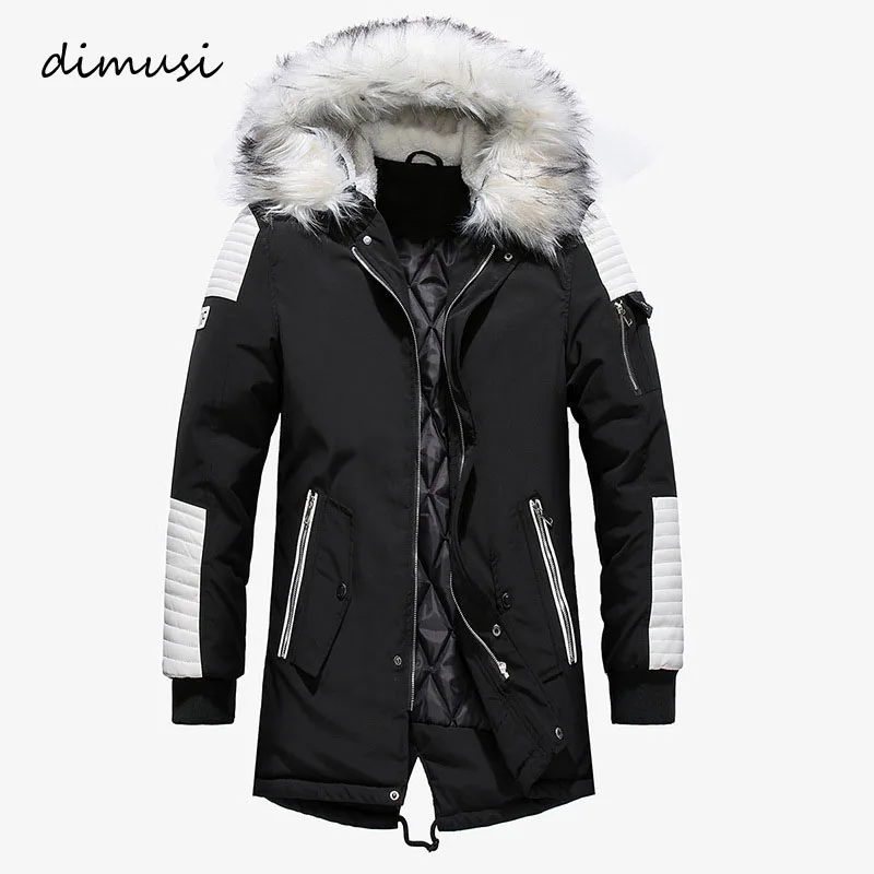 Мужские зимние куртки dimsi толстые теплые с меховым воротником хлопковая длинная