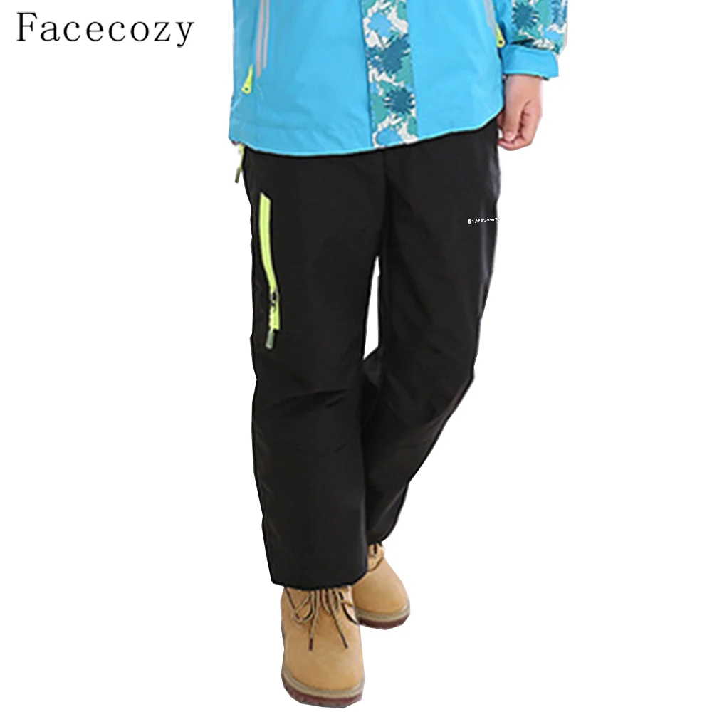 Детские зимние Походные штаны Facecozy ветрозащитные флисовые брюки для кемпинга