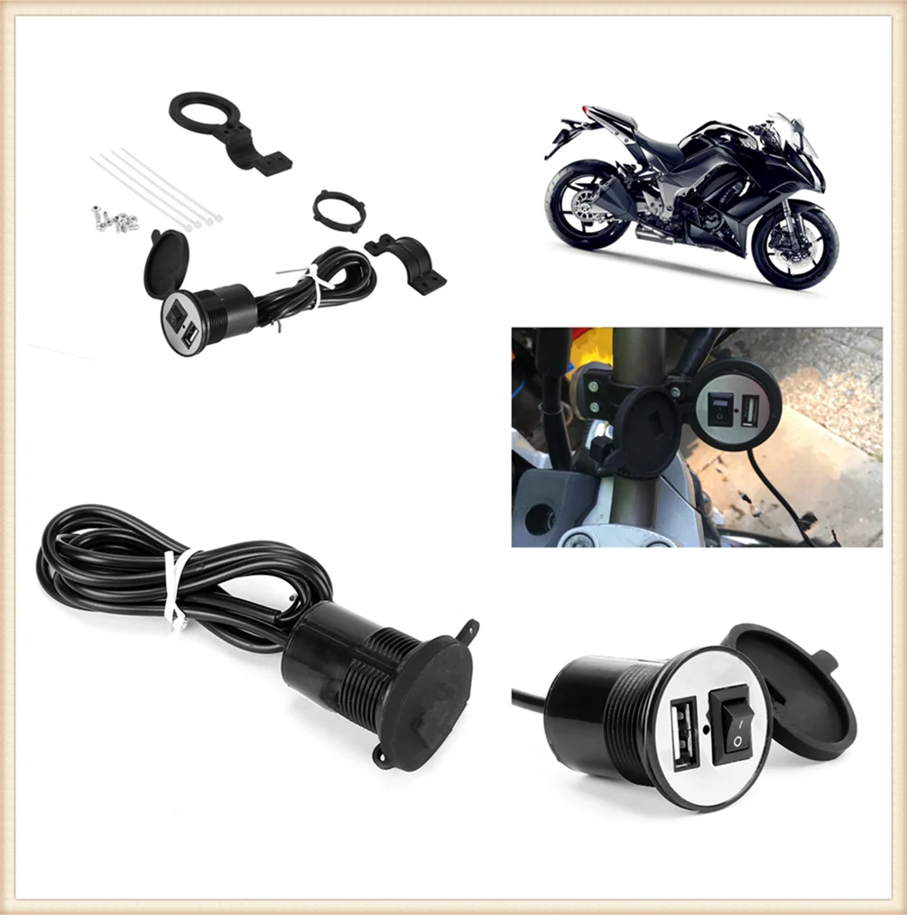 

Universal motorcycle USB mobile phone charger switch waterproof for SUZUKI GSXR1100 GSXR400 GT250 GT550 RG500 RGV250