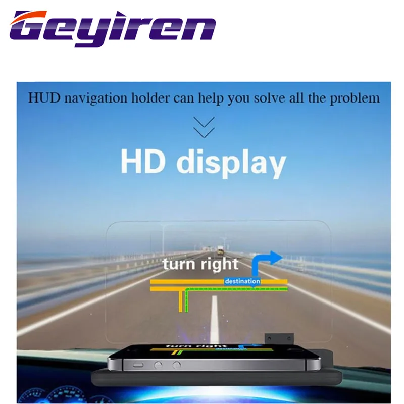 GEYIREN 6 дюймов Универсальный H6 автомобильный HUD Дисплей проектор телефон навигация смартфон держатель gps hud для любых автомобилей
