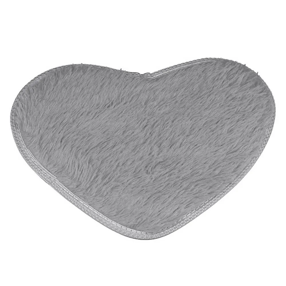 gray Впитывающие Нескользящие коврики для ванной 40*28 см с сердечками, коралловый флис, ковер для ванной комнаты, коврик для кухни, двери, пола, ковер, декор для туалета - Цвет: gray