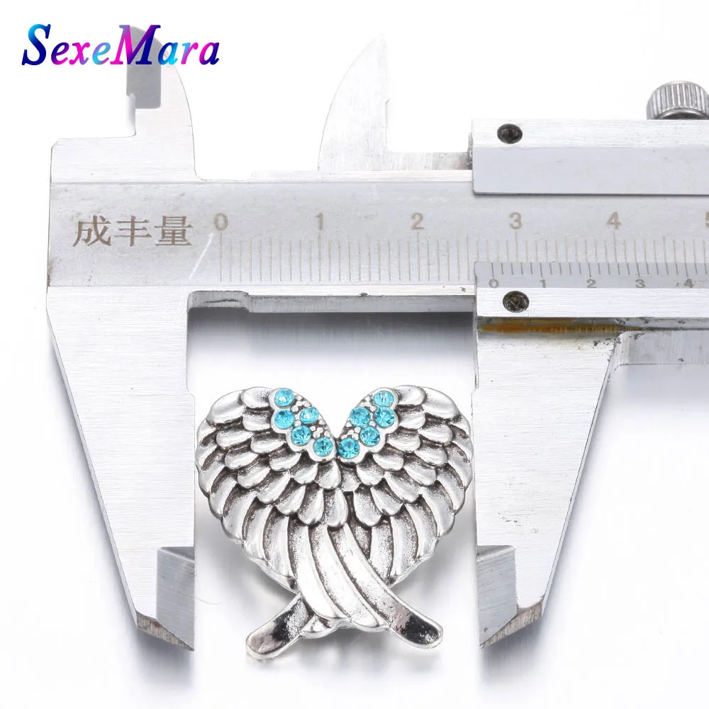 2018 Новый Snap Jewelry хрустальные Крылья Ангела из металла 18 мм кнопки подходит для