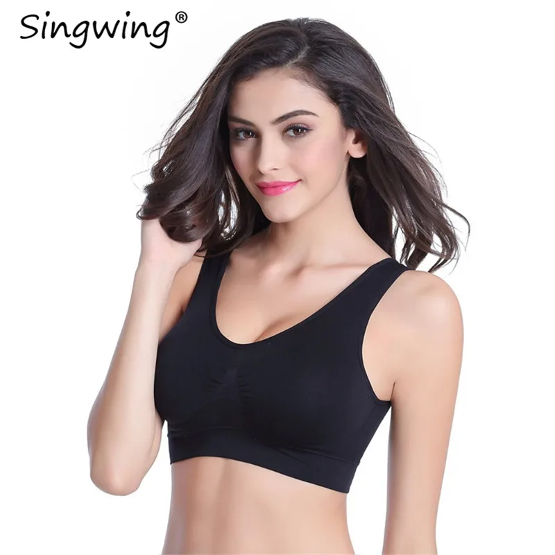 Удобный бесшовный бюстгальтер Singwing 5XL двухслойный с подвижными губчатыми