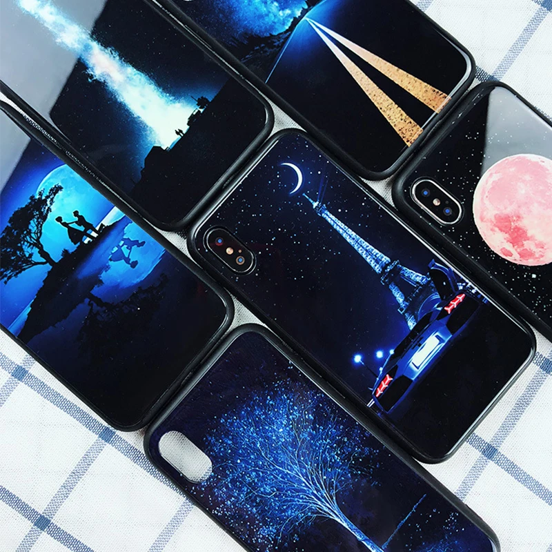 Световой Стекло мобильный чехол для телефона OPPO R9 Plus Встроенная крышка защитная