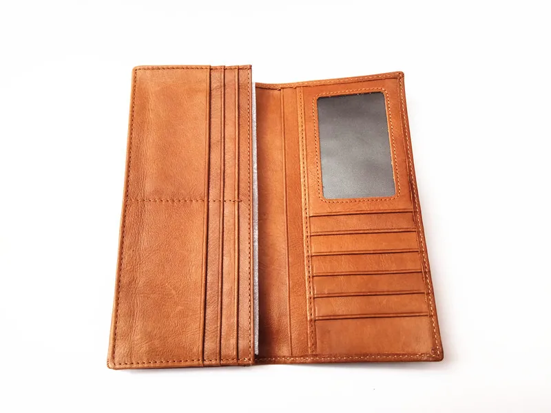 Мужские кошельки из натуральной кожи удлиненный бумажник кредитница клатч с