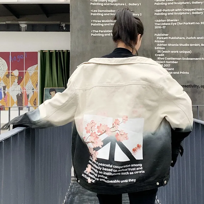 Японские уличные джинсы Sakura модное комбинированное пальто Homme хлопковые
