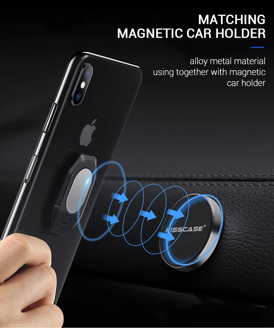 Держатель для смартфона KISSCASE с кольцом на палец iPhone X 8 7 XR 6 6S Plus 5 Se|Подставки и