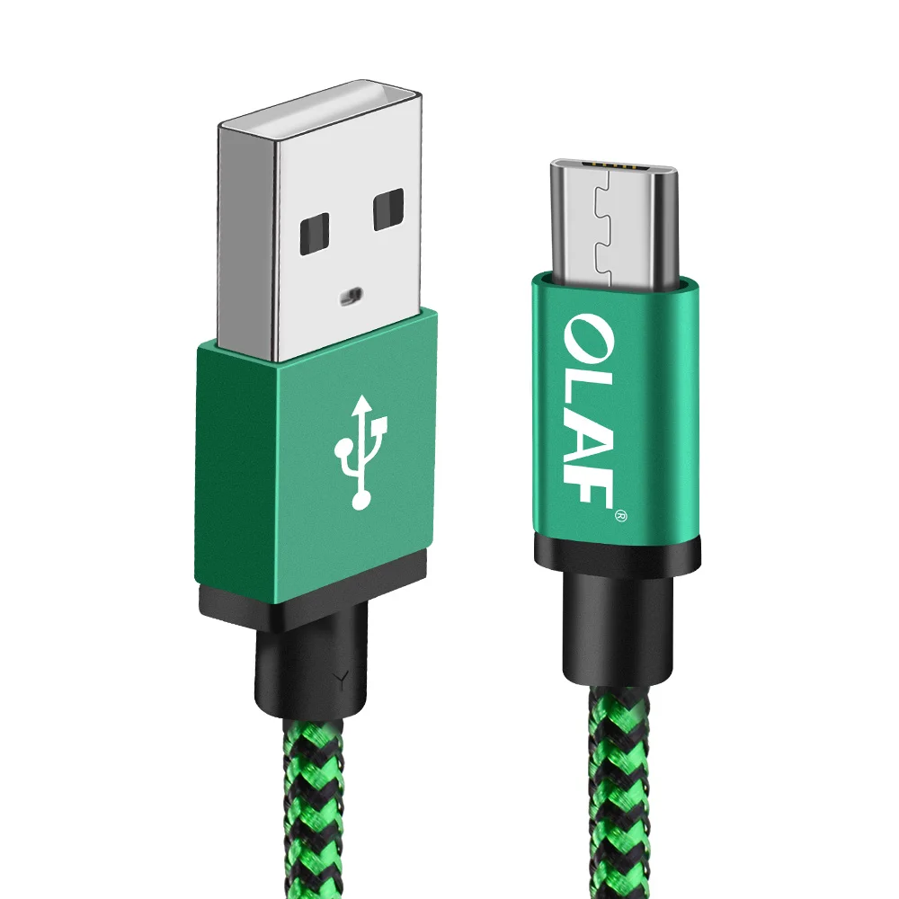 Олаф Micro USB кабель синхронизации кабель type-c для samsung S9 huawei mate 20 Pro USB телефон зарядное устройство кабели для iPhone XS Max XR X 10 - Цвет: Green