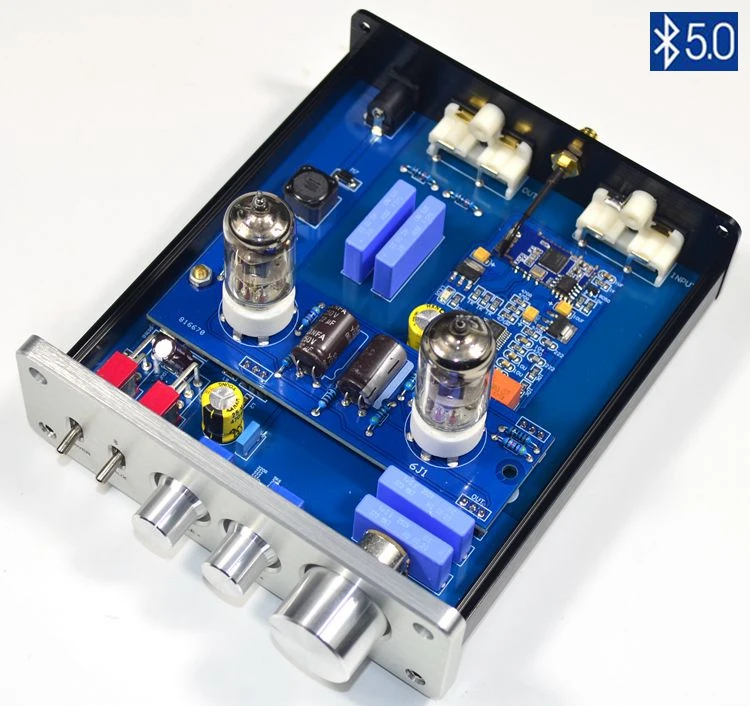 Последние DC12V HiFi QCC3003 Bluetooth 5,0 6J1 вакуумный ламповый предусилитель Аудио Усилитель ВЧ бас контроль тона