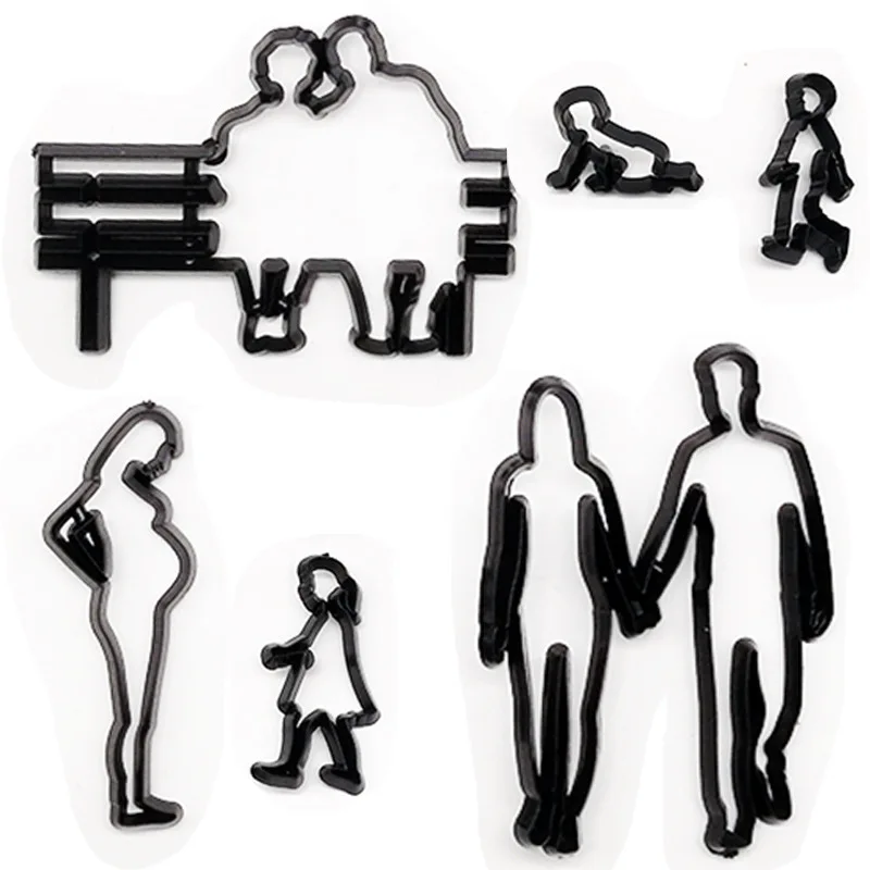 11Pcs Family Theme Fondant Cake Cookie Chocolate Printing Mold Biscuit Cutting Baking Decoration Tools | Дом и сад