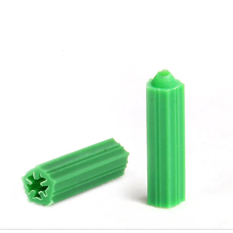 100pcs Green Masonry Screw Fixing Wall Anchor Plugs Drywall Plastic Plug Drill Dry M6M8 |