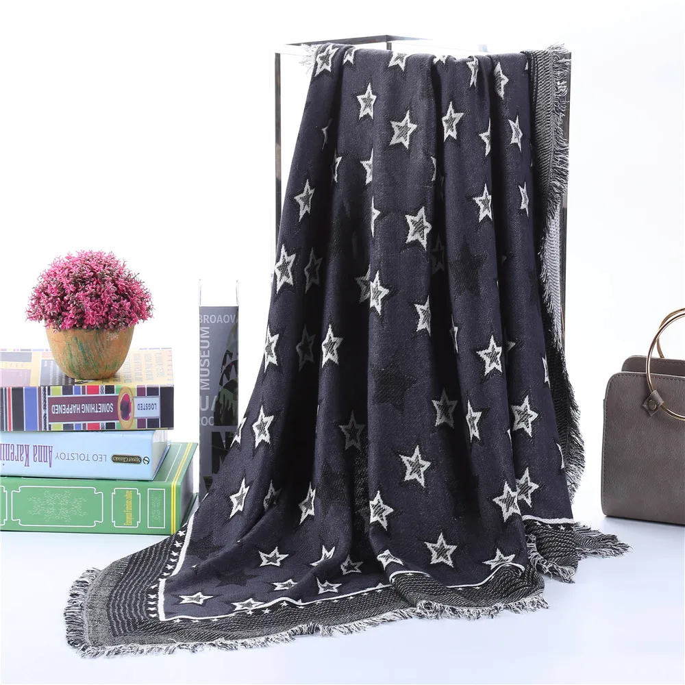 

Женский квадратный шарф CZHCQQ, осенне-зимний шерстяной кашемировый шарф в стиле бохо, в полоску