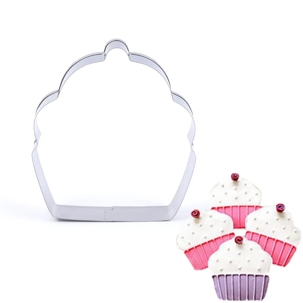 

New Cupcake Shape Biscuit Cookie Cutter Tools Stamp Mold Stainless Steel Pastry Cutter Toy Kitchen Chinese Cheap Things Fondant