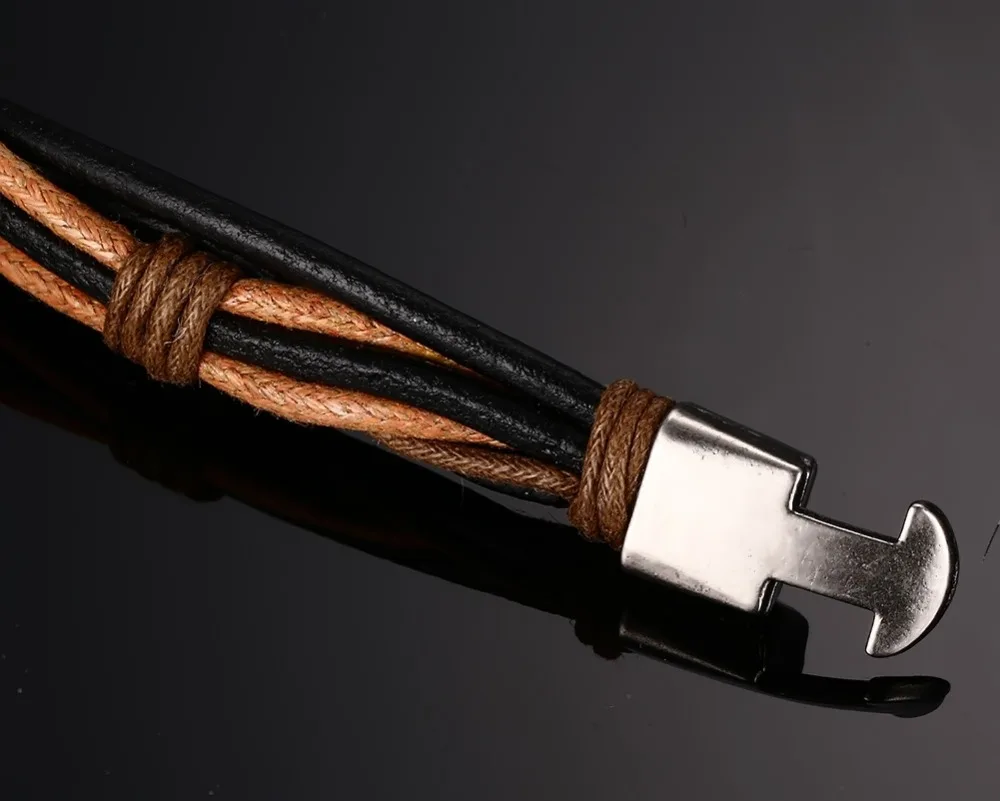 Men's Leather Bracelets &amp Bangles Casual Weave Rope Chain Bracelet Men Jewelry | Украшения и аксессуары