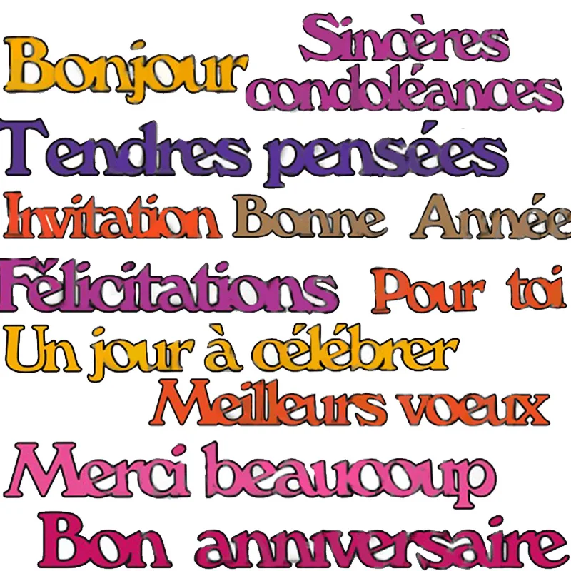 2019 французские слова металлические штампы трафареты буквы для сделай сам