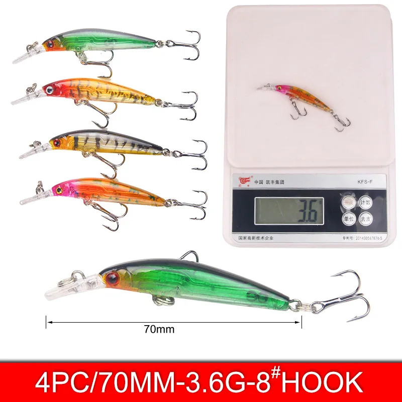 Minnow кренкбейт набор приманок для рыбной ловли 43 шт./компл. тонущий Джеркбейт