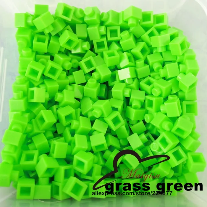 neon green 200 кирпичи красочные Мозаика DIY Съемный Декор кирпич игрушечные строительные блоки для детей в стиле хип-хоп, кепка с козырьком, Бейсбол Кепки 200 шт./пакет - Цвет: neon green