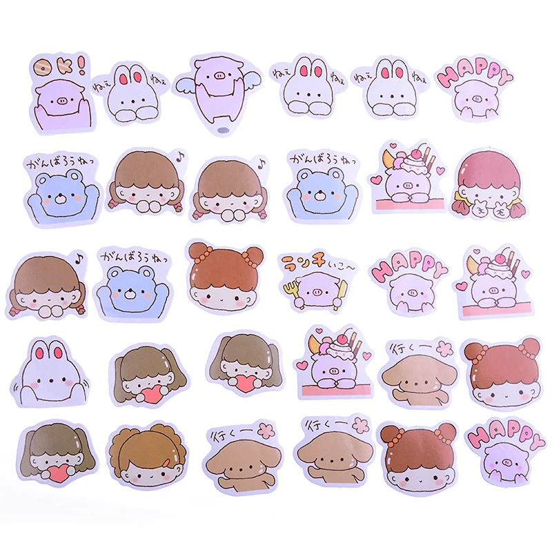 45 шт./кор. DIY записная книжка наклейки в альбом Канцтовары Kawaii для девочек мини