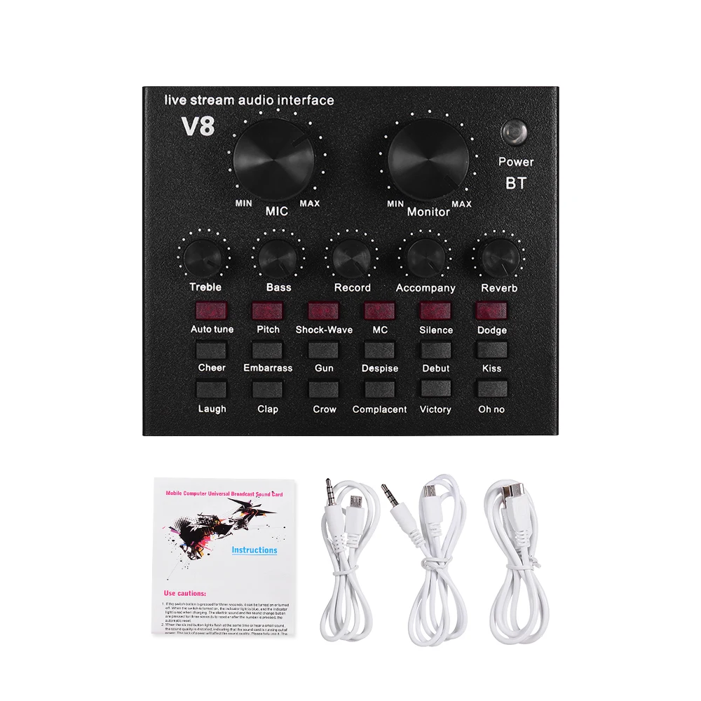 Аксессуары для гитары Аудио Смешивание звуковая карта USB аудио интерфейс BT