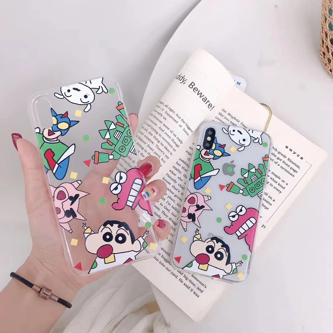 Япония милый аниме Ультрамен Crayon Shinchan Телефон чехол для iPhone 7 8 6 6S Plus X XS MAX XR