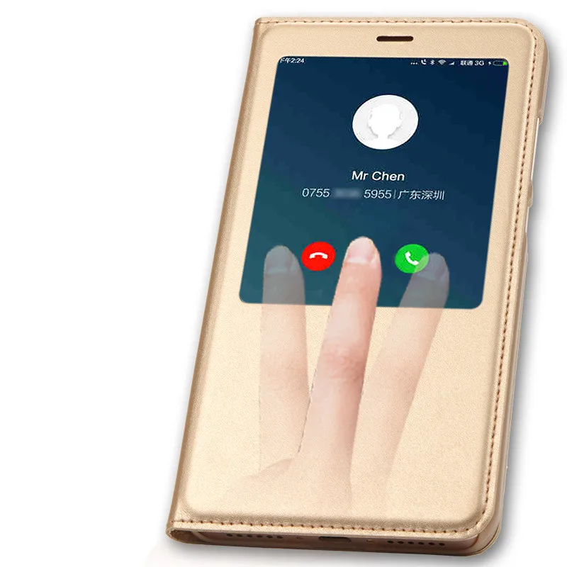 

Open Window PU Leather Flip Case For Xiaomi Redmi Note 4X Luxury View Case Cover for Xiaomi Redmi Note 4x / Note 4 Funda