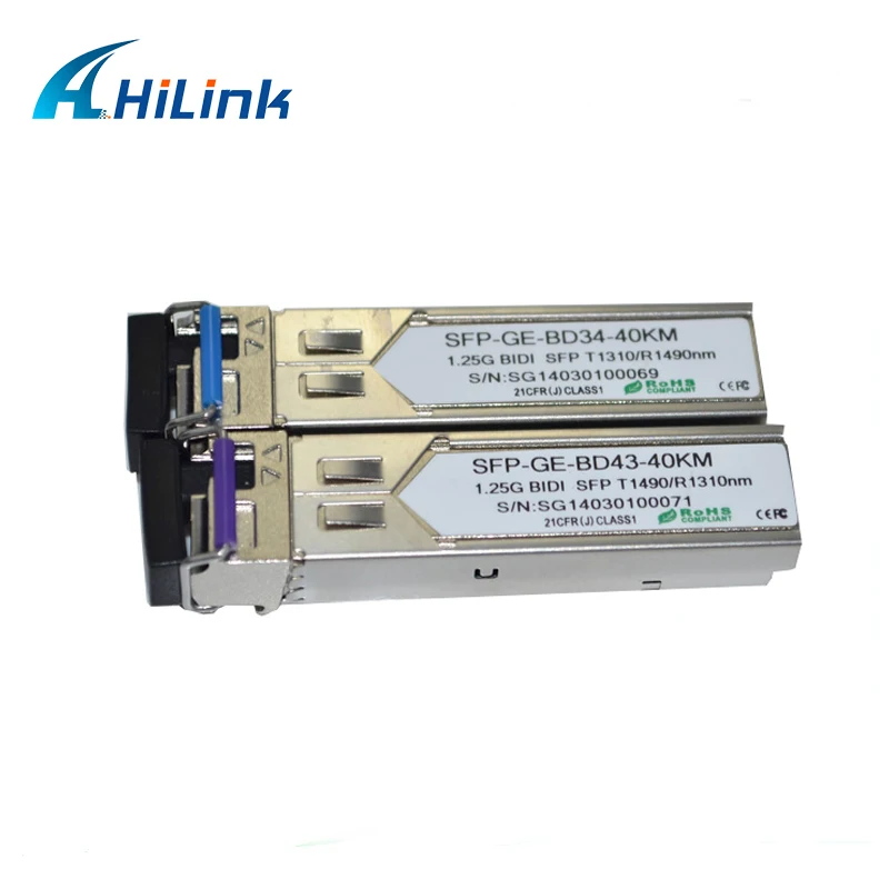 Бесплатная доставка! Приемопередатчик WDM совместимый с HW 1 25G BIDI SFP 40 км 1310/1490nm LC/SC