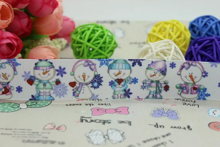 7/8inch Free Shipping Snowy Valentine Printed Grosgrain Ribbon Material Diy Party Decoration Wholesale OEM 22mm P1919 | Дом и сад