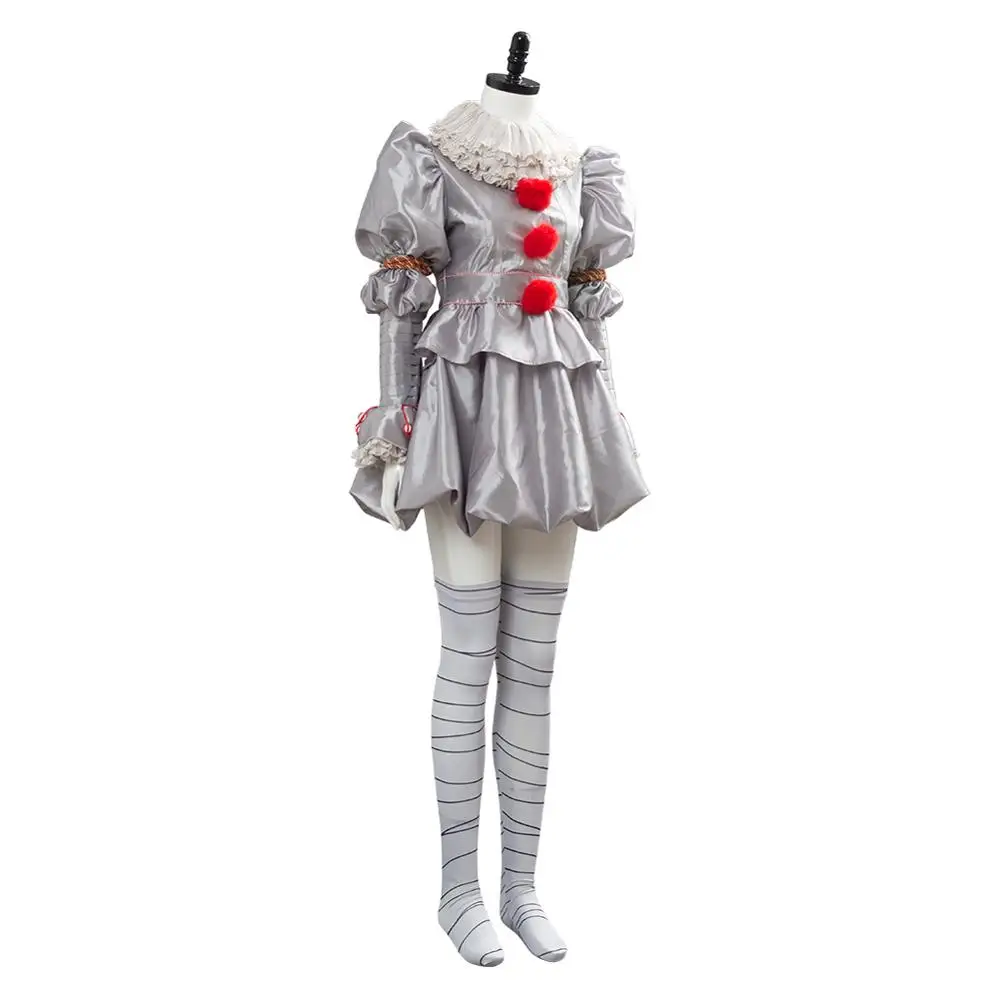 Женский костюм Pennywise IT Stephen King It: глава 2 косплей клоуна обычный на