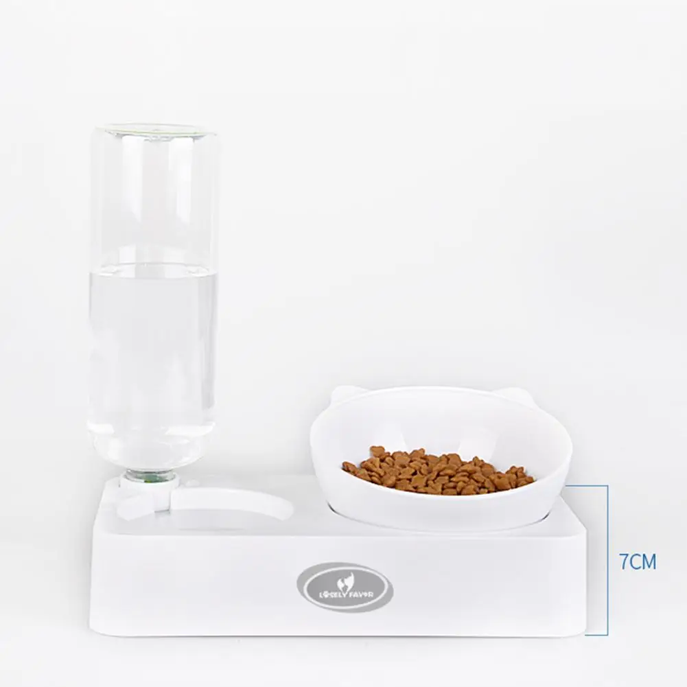 Pets Water and Food Bowl Set Cat Automatic Circulation Water Dispenser Cute Shape Dog Anti-Overturning Feeder Pet Supplies 20E