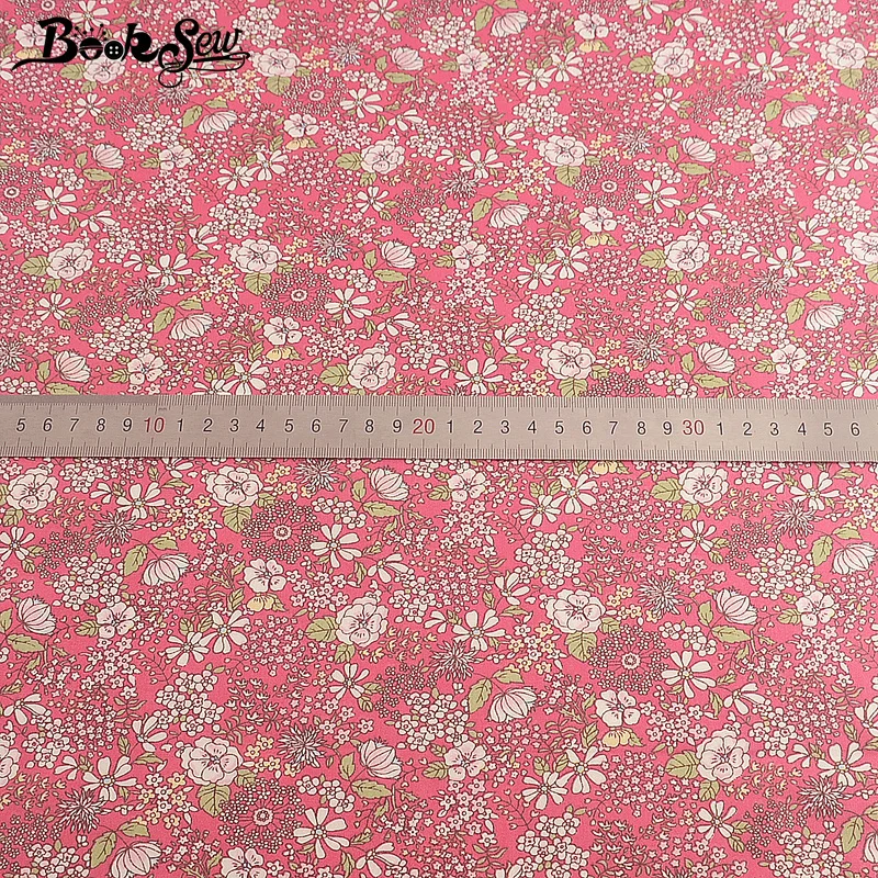 Booksew Flroal красный хлопок ткань платье швейная ткань ручной работы DIY простыня лоскутные одеяла Tissu дети тканевые шторы для дома