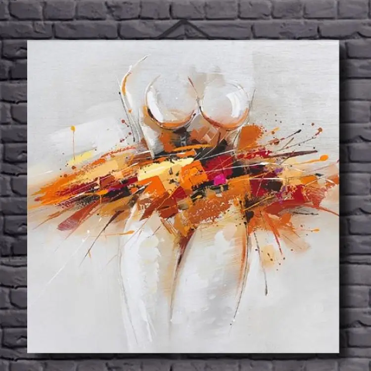 Hand Painted Modern Abstract Oil Painting on Canvas Wall Art for Living Room Decor Sexy Girl Picture Dropshipping | Дом и сад
