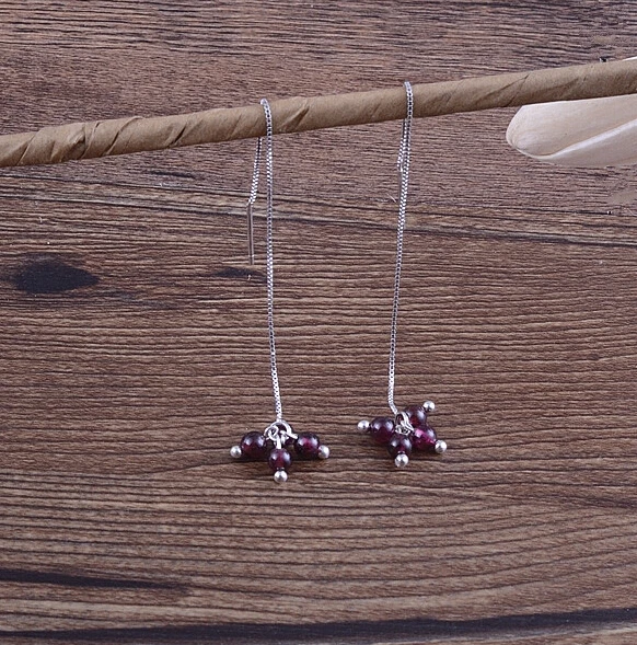 ZCD серьги 509 + гранат кристалл свежий арт анти аллергия линия уха женский earbob |